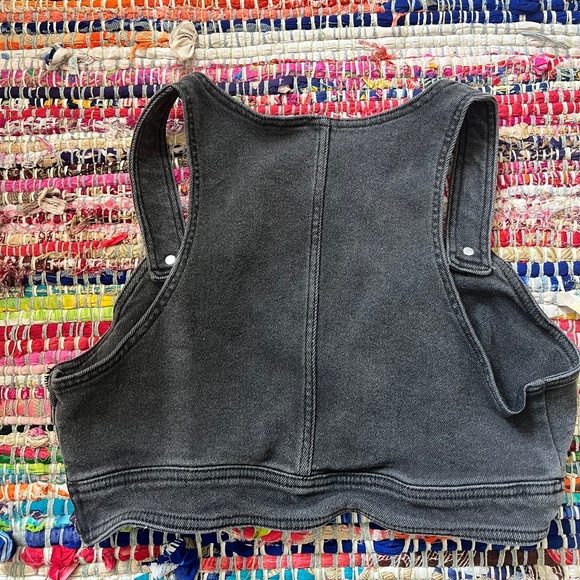 Women's Cropped Denim Vest - Wild Fable Black Wash Size L - Picture 3 of 3